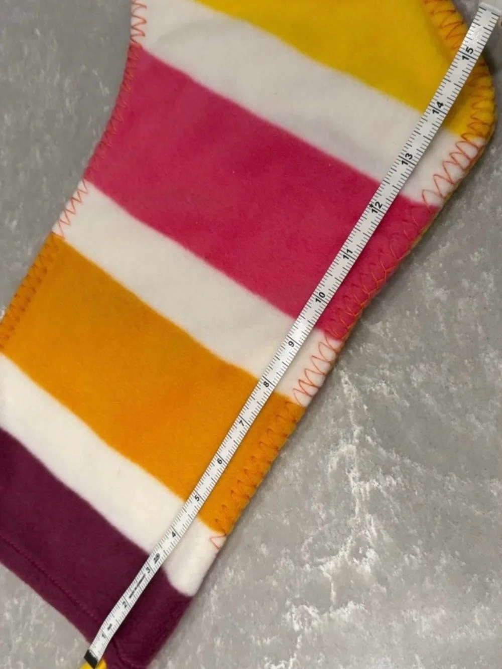 Vintage Old Navy Felt Christmas Stocking Pink Yellow Floral Gem Holiday Decor